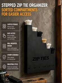 Wall Mount Zip Ties Organizer Rack Multi‑Size Cable Tie Storage Rack Heavy Duty Hook Style Cable Tie Holder Multi‑Layer Storage Hanger For Garage Workshop Tool Organization Repair Workers Essential Storage And Organization Home Decor - Multicolor - View 7