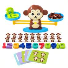 Brinquedo Jogo Balança Divertida educativo matemática Macaco Marrom - Marrom - Visão 2