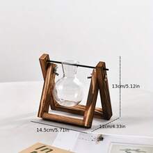 Multi-Tube Bulb Hydroponic Propagation Set With Wooden Stand, Suitable For Hydroponic Plants, Desktop Home Gardening, Wedding Decoration - Universal - View 5