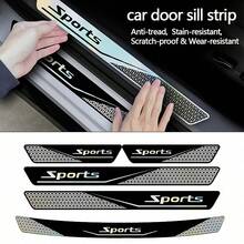 4pcs Car Interior Stickers Sports Car Door Sill Protector Laser Welcome Light Pedal Universal Laser Door Sill Strip - A-laser - View 11