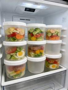 2/10/12-Pack(Jars+Lids)Multi Capacity Lunch Bowl Containers With Lids-Storage Jars For Yogurt,Overnight Oats,Meal Prep-Microwave And Dishwasher,Meal Prep Containers,Oatmeal Yogurt Breakfast Cups,Lunch Boxes,Large Capacity Portable Plastic Stor - Clear - View 13
