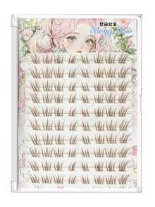 Chocolate Brown Segmented Cluster False Eyelashes, 10 Rows Multipack Natural Wispy DIY Eyelash Extensions, Soft Individual Lashes For Daily Casual Eye Makeup Look - D - View 7