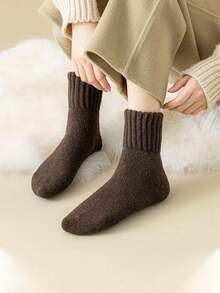 5 Pairs Women's Winter Warm Thick Knitted Soft Vintage Casual Fuzzy Socks - Multicolor - View 6