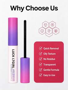 LUCK LTGIRL Penghapus Lem Bulu Mata 5ml, Penghapus Lem Bulu Mata Transparan, Ukuran Praktis untuk Perjalanan, Mudah dan Cepat Melepas Bulu Mata Palsu, Sempurna untuk Semua Acara. - Clear - View 2