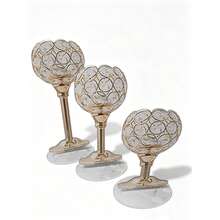 2D Flat Printed Acrylic 3pcs Elegant Round Candle Holders, Suitable For Restaurant, Living Room, Kitchen, Hotel Room Decor. - A - View 6