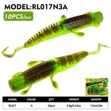 PRO BEROS Proberos 10/14pcs Soft Bait Fishing Swimbait, Worms Bionic Soft Fishing Bait, Soft Plastic Lures For Trout Walleye Bass Fishing. - Multicolor - View 9