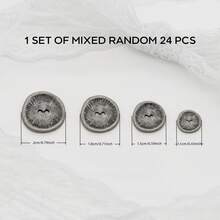 10/15/18/20/21/24入 11/15/18/20mm 復古不對稱圓形金屬兩孔鈕扣，適用於襯衫、西裝、針織開襟衫的不對稱縫製鈕扣 - 彩色 - 查看 41