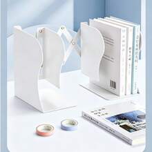Expandable Desktop Bookend Organizer Rack With Book Clips, Foldable Fixed Book Stand For Students - Bookend - View 4