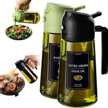 1/2 Set 16oz/470ml Kitchen Olive Oil Dispenser Bottle With Stickers - 2-In-1 Olive Oil Sprayer, Suitable For Cooking, Air Fryer And Salad, Black & Green (Light-Proof Kitchen Gadget) - View 11