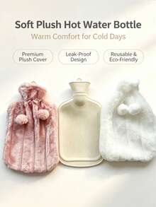[Long-Lasting Warmth]2000ml Large Capacity Refillable Hot Water Bottle, Leak-Proof Reusable Warm Water Bag, Relieve Menstrual Pain And Winter Cold - Multicolor - View 10