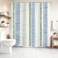 1 buah Tirai Mandi Motif Garis, Desain Minimalis, Tirai Mandi Tahan Air, Cocok untuk Sekat Bak Mandi, Dekorasi Kamar Mandi dan Aksesoris Kamar Mandi, Termasuk 12 Pengait, Hadiah Dekorasi Rumah - MultiWarna - View 5