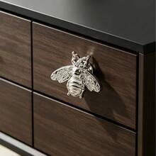 10pcs Handles + 10pcs Screws Bee Shaped Hardware Single Hole Drawer Alloy Pulls Cabinet Door Jewelry Box Drawer Handles Silver Color Animal Pulls Cute Cartoon Minimalist Style - Retro Handle - View 5