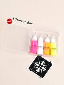 STARTTOOS 4pcs/Set Fluorescent Body Painting Tattoo Ink, Easy To Wash, Suitable For Beginners, Cosplay, Holiday Party, New Year Body Graffiti Painting Pen With Glitter Ink - Neon - View 9