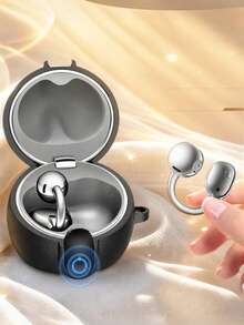 1Pc Luxury Faux Leather Texture Earbud Case With Safety Lock & Metal Carabiner, Full Protection Shockproof Scratch‑Resistant Protective Cover Visible LED Hole Compatible With HuaweiFreeClip 2 Collector's Edition - Multicolor - View 2