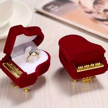 Classical Piano Shaped Jewelry Box, Suitable For Valentine's Day, Wedding And Other Important Occasions Gift Box - Ring Box, Necklace Box, Earring Box, Jewelry Box - Multicolor - View 3