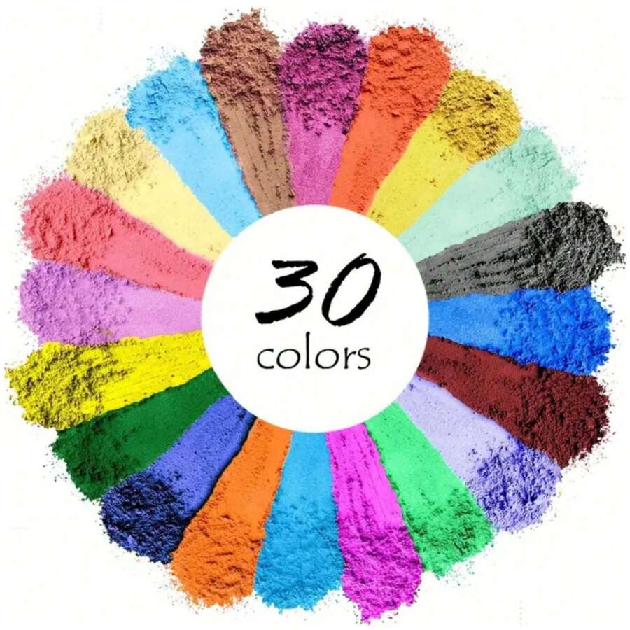 30 Colors Mica Powder Set - Vibrant, Non-Repeating Shades For Epoxy Resin, Bath Bombs, Candles, Handmade Crafts And Slime