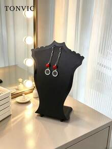 TONVIC Transparent Small Plastic Necklace Display Stand 1PC/10Pcs - Black - View 1