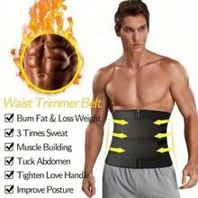 1pc Waist Trainer Belt - Adjustable Support For Shaping Waist And Belly, Enhancing Sweating During Workouts - Black - View 5