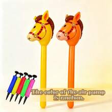 Soft PVC Inflatable Toy Role Play Durable Cartoon Pony Stick Outdoor Game Prop Activity Birthday Party Costume Photo Handheld Inflatable Stick - Multicolor - View 14