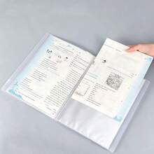 A4 Transparent 20-Page Document Folder, Large Capacity Insertable File Organizer, Storage For Test Papers, Archives, Receipts, Student Office Document Storage And Organization Tool - A4 Document Folder - View 5