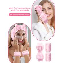 27/1pc Light Pink All In One Beginner Makeup Tools Set , 20Pcs Versatile Makeup Brushes , 2Pcs Makeup Sponges , 2Pcs Finger Powder Puffs , 1Pc Bow Hairband , 2Pcs Wrist Bands , Practical Complete Kit For Daily Full‑Face Makeup - Multicolor - View 7