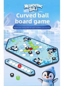 Family Parent-Child Magnetic Curved Ball Desktop Game, 2-Player Competitive Launching Strategy Board Game, Built-In Magnetic Adsorption For Stable Placement, Fun Curved Path Battle, Simple Game Rules, Cartoon Exquisite Game Board, Develop Children's Thinking Ability, Home Gathering Team Building, Children's Birthday Holiday Gift Toy - Multicolor - View 4