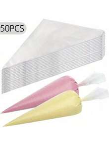 20/50/100/200 Pcs Disposable Triangular Pastry Bags - For Cake Decorating, Cookies, Cupcakes, And DIY Desserts, Kitchen And Dining Essentials - Multicolor - View 16