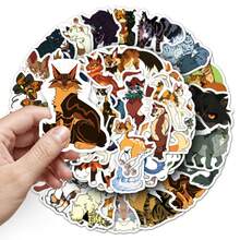 50Pcs Warriors Aesthetics Scrapbook Stickers Pack Funny Cat Book Stickers Warriors Decoration Merch Vinyl Waterproof Stickers For Water Bottle,Computer,Laptop,Phone,Luggage,Notebook,Fridge - Multicolor - View 6
