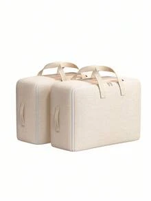 Tianshan Linen Sheer Handheld Clothing Storage Bag, Beige, Reinforced Double Handles, Large Capacity, Foldable - View 10