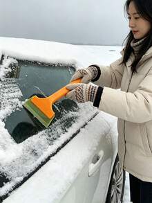 Car Ice And Snow Scraper - Car Accessories - Christmas - Christmas Gift - Car - Winter Windshield And Window Snow Scraper - Water Scraper - Multi-Color - Suitable For Sedans, Trucks, SUVs, RVs And Other Vehicles - Random Styles - View 1