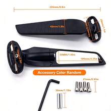 Motorcycle Rearview Mirror Modification Wing Adjustable Rotating Mirror, Suitable For Ducati, Aprilia, Suzuki, Kawasaki, - A - View 4