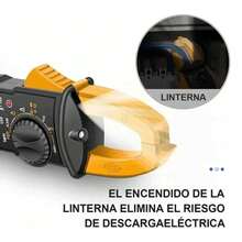 Medidor de abrazadera digital 4000 cuentas, multímetro de abrazadera de rango automático, mide voltaje , corriente CA, resistencia, capacitancia, frecuencia, prueba de diodos,Multimetro de Gancho, Pinza Amperimétrica con NCV y Pantalla,Retroiluminada, Pruebas Live Wire,Diodos, Continuidad - Amarillo - Ver 4