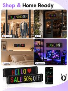 Rolling Giant Bright LED Advertising Sign, Flexible USB 5V LED Shop Sign, Bluetooth App Control, Customizable Text/Pattern/Animation, Programmable Display Screen, Suitable For Stores, Cars, Bars, Hotels - LED Sign - View 4