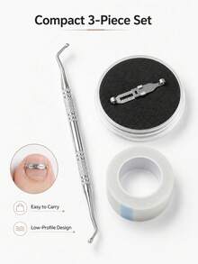 3pcs/Set Stainless Steel Ingrown Toenail Correction Tool Set, Painless Treatment For Ingrown Nails And Paronychia, Suitable For All Types Of Foot Care - Multicolor - View 4