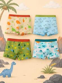 Set 8 buah celana boxer anak laki-laki, motif dinosaurus dan buaya yang lucu, bahan elastis lembut dan nyaman, cocok untuk pemakaian sehari-hari anak laki-laki. - MultiWarna - View 6