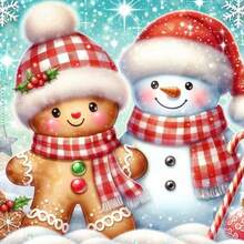 1PC DIY 5D Diamond Painting Kit Christmas Snowman Pattern - Round Full Drill Art Mosaic Craft, Home Wall Decor, Unframed - No Frame - View 7