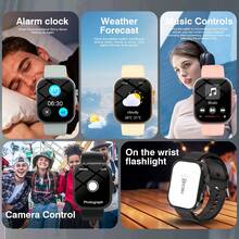 1pc 2.01 Inch Unisex Smart Watch, Wireless Calling Fitness Watch, Supports Multiple Sports Modes, Music Control, Weather Forecast, Alarm, Step Tracking, With Silicone Strap, Suitable For Work, Sports, Travel Daily Smart Watch - Multicolor - View 4