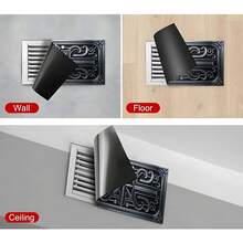 4pcs Home Chinese Traditional Geometric Pattern Enhanced Magnetic Flux Cover, 8"X15.5" Trimmable And Fully Sealed, Suitable For Floor, Air Conditioner And Ceiling Vents, Suitable For RV And Home HVAC Vents, With Noise Reduction Function, Adhesive Vent - Dark Grey - View 5