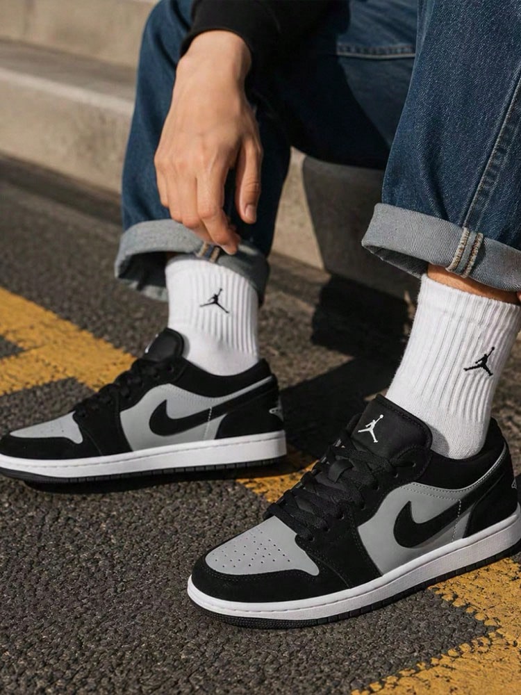 Nike Jordan Air Jordan 1 Comfortable Fit Low-Top Retro Basketball Shoes Men's - Dark Gray - View 1