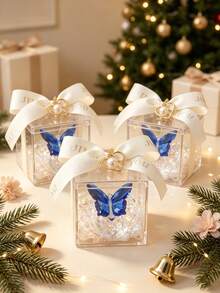 Nordic Style Exquisite Butterfly Glass Ornament Gift Box Set Includes (Butterfly Ornament + Gift Box) Suitable For Home Decor, Room Decoration, Party And Holiday Decoration, Office Decor, Living Room Accessories, Also Best Gift For Christmas, Halloween, Wedding, New Year - Premium Souvenir - View 9