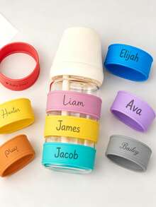 Custom Name Water Bottle Strap, Custom Round Cup Sleeve,Personalized Drink Identification Ring, Custom Reusable Cup Band, Customizable Beverage Gift Accessory, Custom Cup Identifier, Perfect Gift For Daily Use And Parties - Multicolor - View 3