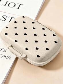 Heart Pattern Portable Sealed Pill Box - Easily Fits In Pocket, Handbag And Wallet, Essential For Daily Medication, Business Travel, 8-Compartment Design Medication Storage Box, Nurse's Day Gift - Multicolor - View 6