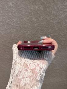 Heart-Shaped Full Coverage Anti-Drop Phone Case Compatible With IPhone 18 Pro Max/18 Pro/18/17 Pro Max/17 Pro/17/16 Pro Max/16/16 Pro/16 Plus/15/15 Pro Max/15 Pro/15 Plus/11/12/13/14 Pro Max/12 Pro/12 Pro Max/13 Pro/13 Pro Max/7 Plus/14 Pro/14 Pro Max/14 Plus Soft Protective Cover, Luxury Rhinestone Crystal Design, Style Premium Feel - Plum Purple - Heart-shaped Edge - View 9