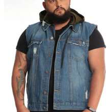 Colete Plus Size - Azul - Visão 5