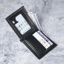 New Men's Short Wallet, Fashion Casual Litchi Grain Soft Leather Wallet With Multiple Card Slots, Large Capacity Small Wallet - Multicolor - View 2