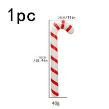 3pcs/Set PVC Inflatable Christmas Ball, Inflatable Candy Cane And Candy Cane Set, Includes Large Red Decorative Balloon, Suitable For Christmas Scene Decoration, Christmas Party, Christmas Atmosphere Arrangement And Photo Props - Multicolor - View 13