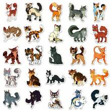 50Pcs Warriors Aesthetics Scrapbook Stickers Pack Funny Cat Book Stickers Warriors Decoration Merch Vinyl Waterproof Stickers For Water Bottle,Computer,Laptop,Phone,Luggage,Notebook,Fridge - Multicolor - View 3