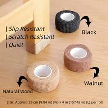 Furniture Table & Chair Leg Pads, Self-Adhesive Silent Anti-Slip Table Leg Protection Tape, Scratch-Resistant Elastic Leg Wraps For Wooden Floors, Thickened Wear-Resistant Silent Protection Covers For Table & Stool Legs, Furniture Anti-Slip Silent Pads, Thickened Self-Adhesive Anti-Slip Tape 4m X 3 Rolls, Table & Chair Leg Anti-Slip Floor Protection - Multicolor - View 4
