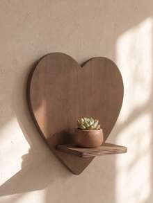 1pc Heart-Shaped Wall Hanging Storage Rack, Heart-Shaped Wall Storage Shelf, Creative Floating Display Shelf, Wall Display Board, Small Wall Hanging Display Rack, Decorative Storage Integrated Display Shelf, Minimalist Home Storage Board, Wall Small Item Storage Rack, Wall Decor Storage Shelf, Christmas Gift - Love Model - View 3