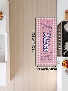 DAJIANG 1pc Pink Kitchen Runner Rug, Suitable For Bathroom, Kitchen, Outdoor, Hallway, Bedroom, Living Room, Machine Washable Easy To Clean Non-Slip Floor Mat, Bedroom Decor Rug Accessory - Multicolor - View 12